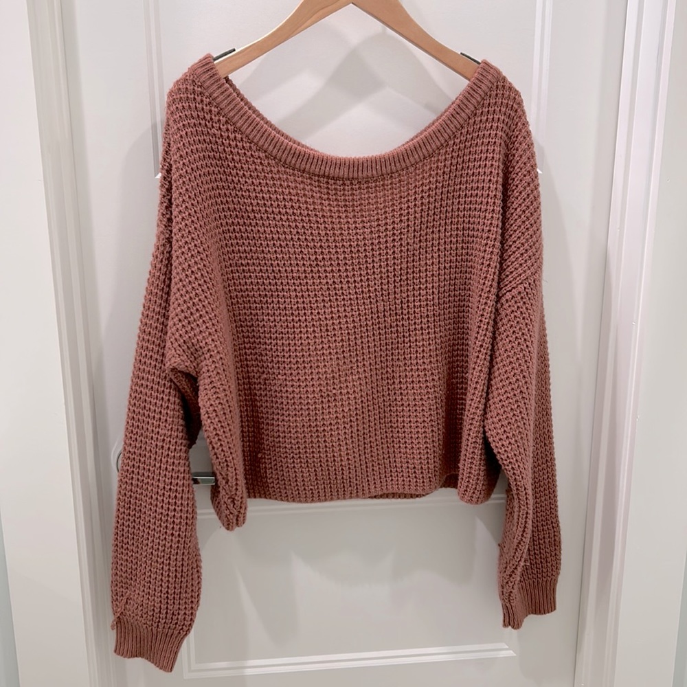 Misguided off the shoulder soft knit sweater